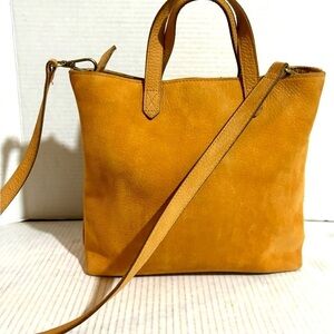 Madewell mustard suede crossbody handbag